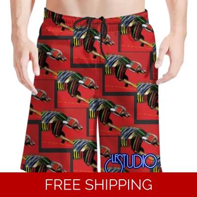 Le Studio Animal Grace Custom 3D Men's Beach Shorts